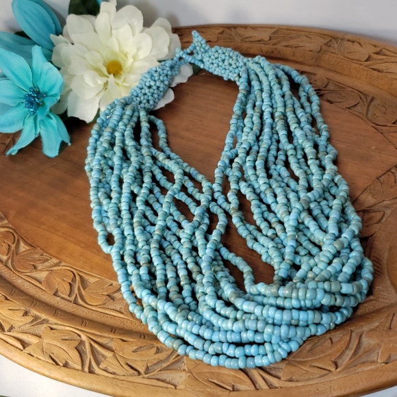 Jewelry - Blue Beaded Necklace